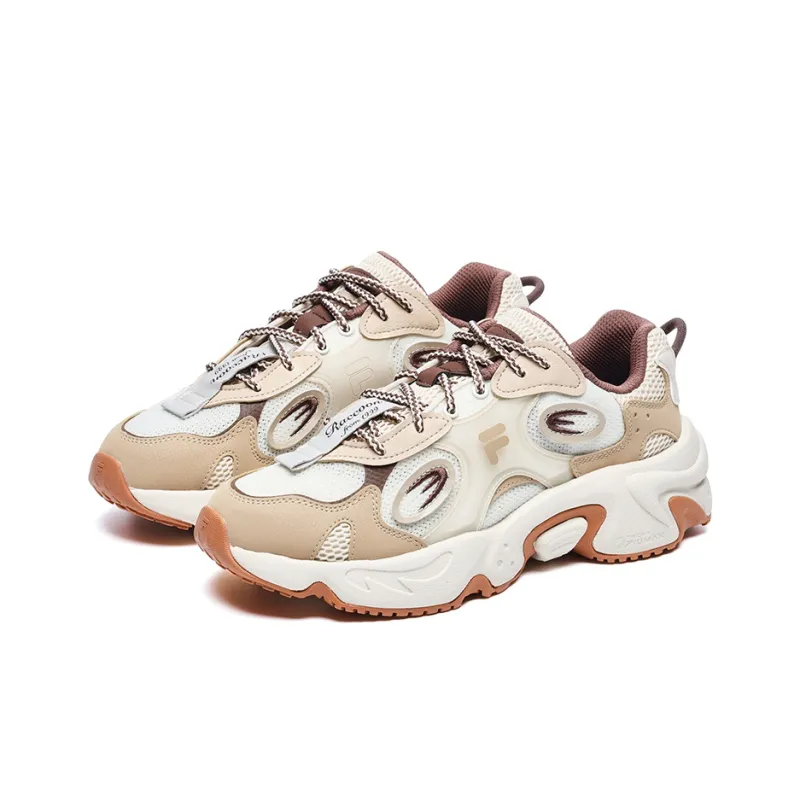 FILA FUSION Raccoon Cushioning Anti-Slip And Wear-Resistant Low-Top Chunky Sneakers Women's White Sesame-1