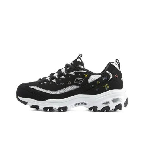 Skechers D'Lites 1.0 Chunky Sneakers Women's Low-Top Black/White