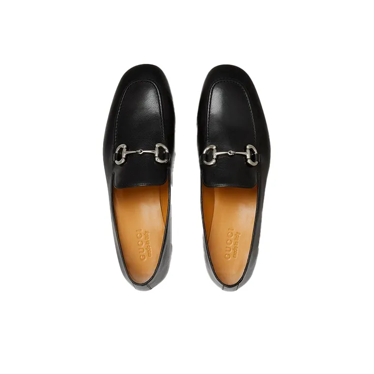 GUCCI Horsebit Casual Single Shoes Men's Black-2