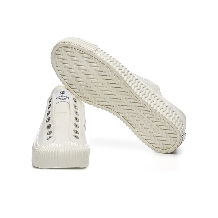 EXCELSIOR Cookie Shoes Official BOLT On Slip on Wear Resistant Low Top Canvas Shoes Unisex Steam White-4