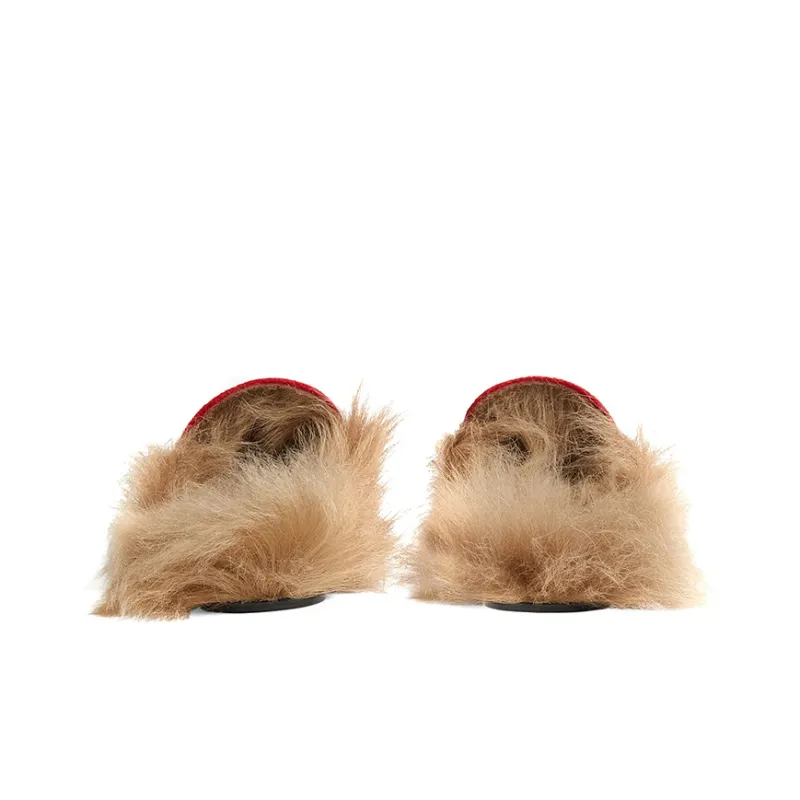 GUCCI 2015 Re Edition Princetown Closed Toe Slippers Women's Red-3