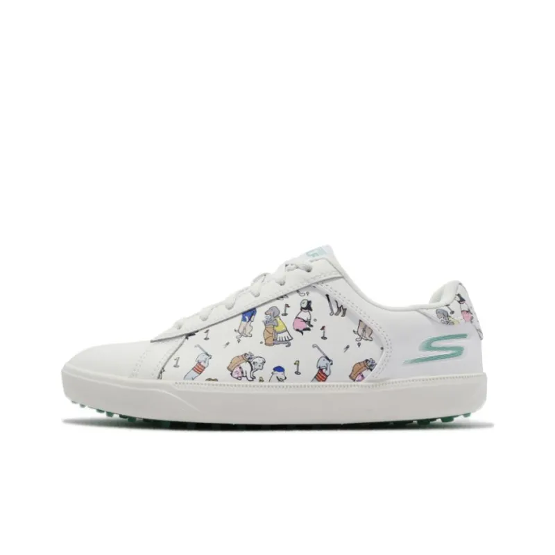 Skechers Go Golf Drive 4 Anti Slip Wear Resistant Low Top Golf Shoes Women's White Cyan-0