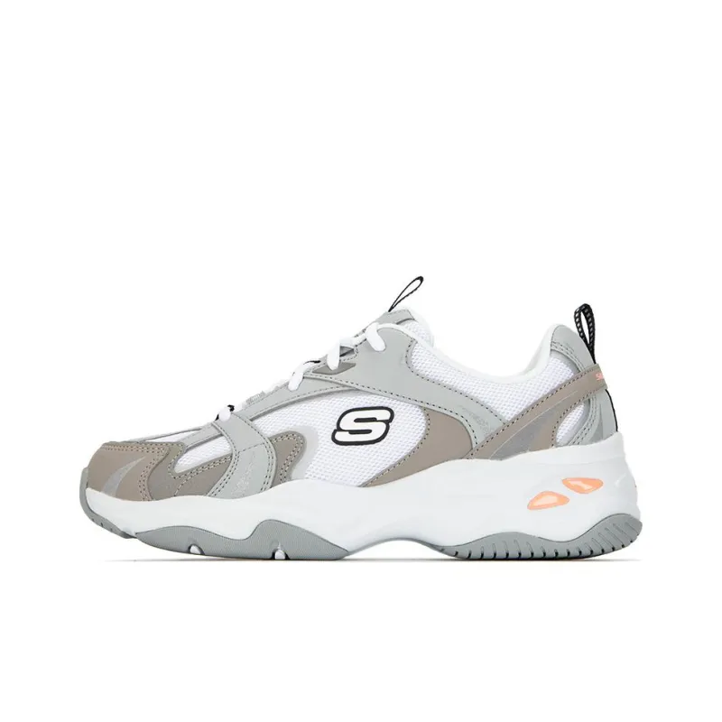 Skechers D'LITES 4.0 Cushioning Anti Slip And Wear Resistant Low Top Chunky Sneakers Women's Gray-0