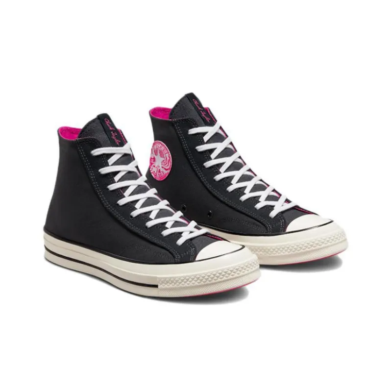 Converse Chuck 70 Wear Resistant High Top Canvas Shoes Unisex Black Pink-2