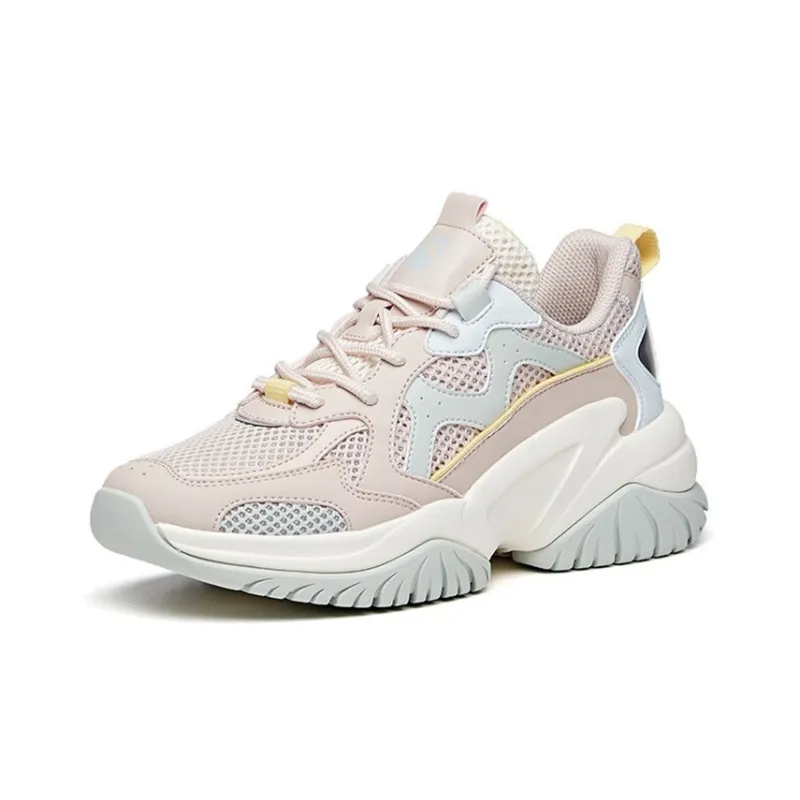 Anta Abrasion Resistant Breathable Low Top Chunky Sneakers Women's Lotus Gray-1
