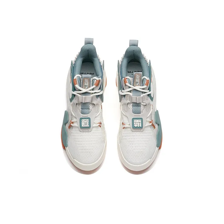 Anta Anti-Slip And Wear-Resistant Breathable Mid-Top Chunky Sneakers Men's White Blue-2