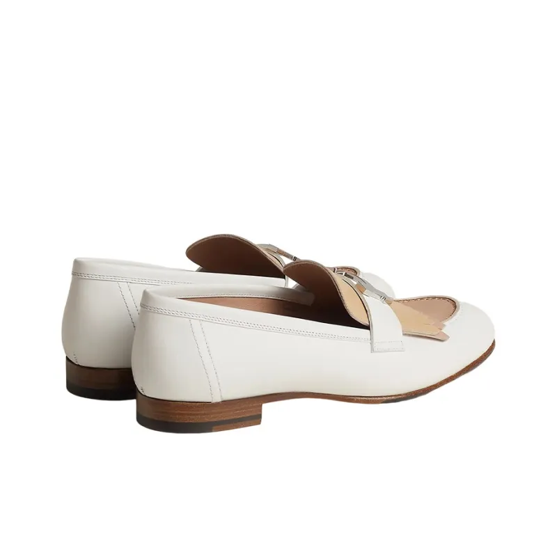 HERMES Royal Loafers Women's White-4