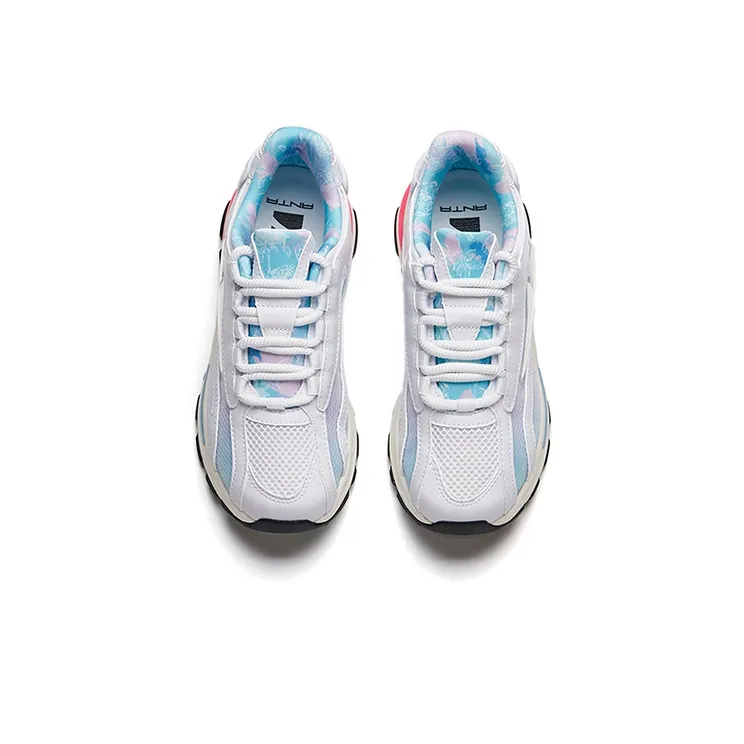 ANTA Chunky Sneakers Women's Low Top ANTA White/Light Purple/Nitrile Blue-2