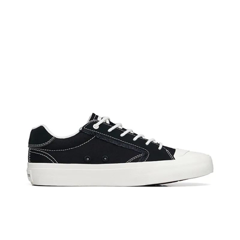 Anta Anti Slip Wear Resistant Low Top Canvas Shoes Women's Black White-1