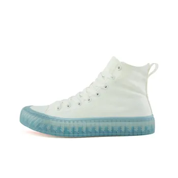 Kappa Jelly String Label Anti Slip And Wear Resistant Lightweight High Top Canvas Shoes Unisex Blue White