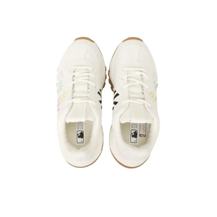MLB Big Ball Chunky Graffiti Anti Slip And Wear Resistant Lightweight Low Top Chunky Sneakers Unisex White Brown-3