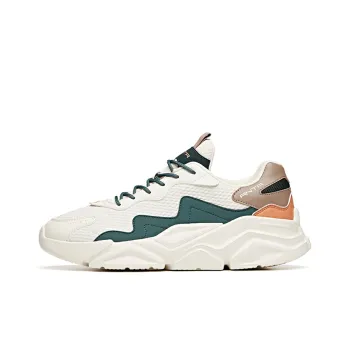 Anta Durable Breathable Low Top Chunky Sneakers Men's White Gray Green