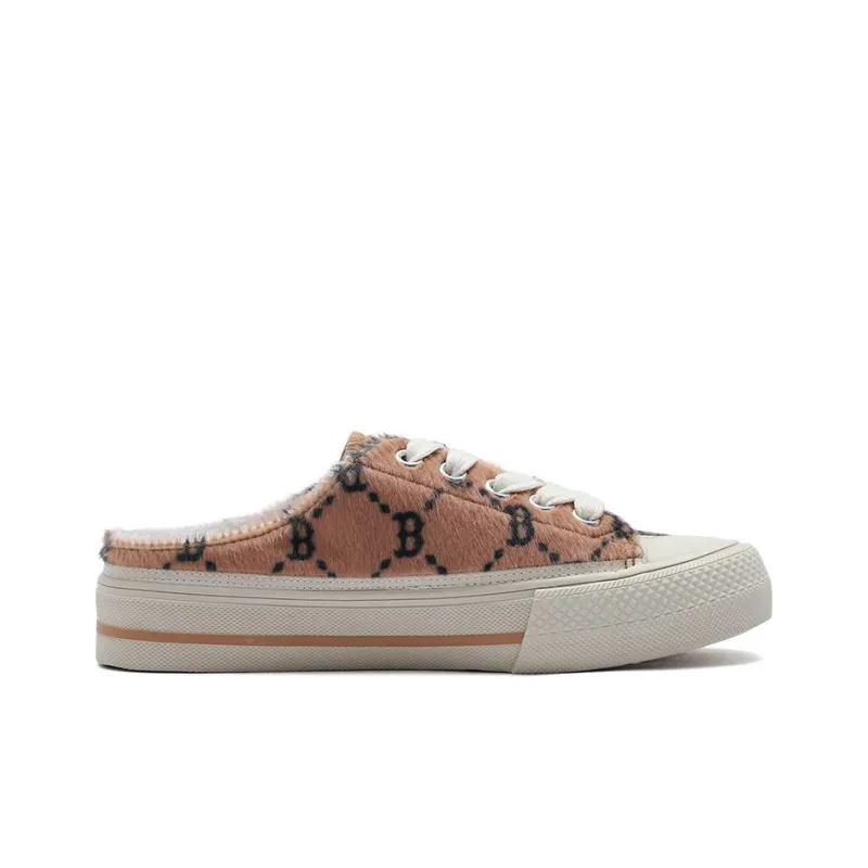 MLB Playball Mule Low Top Canvas Shoes Unisex Dark Beige Yellow-1