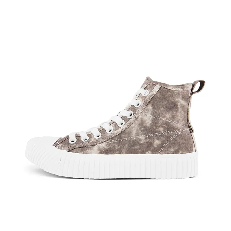 Kappa Anti Slip Wear Resistant High Top Canvas Shoes Unisex Dark Taupe Brown-0