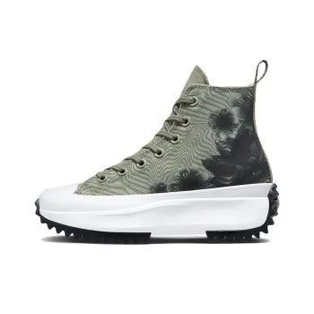 Converse Run Star Hike Platform Wear Resistant High Top Canvas Shoes Unisex Green