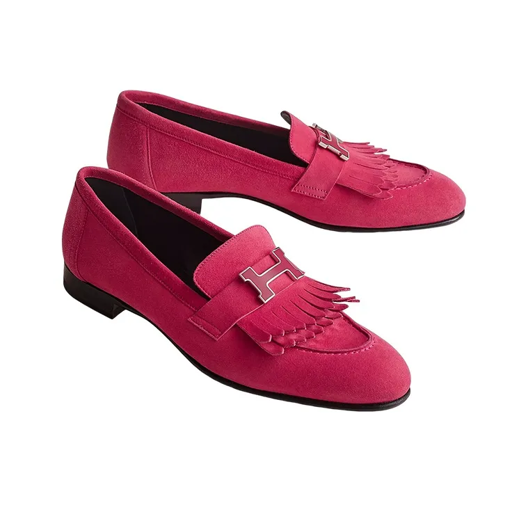 HERMES Royal Loafers Women's Pink-3
