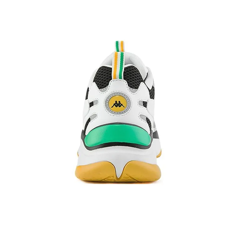 Kappa Cushioning Anti Slip And Wear Resistant Low Top Chunky Sneakers Unisex White Yellow-3