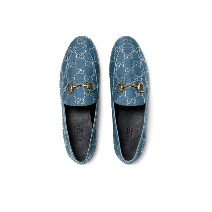 GUCCI Jordaan Loafers Women's Blue-2