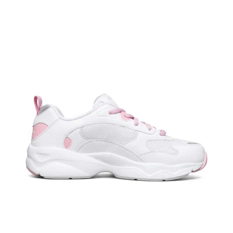 Skechers D'Lites Campus Leisure Chunky Shoes White/Pink Women's-1