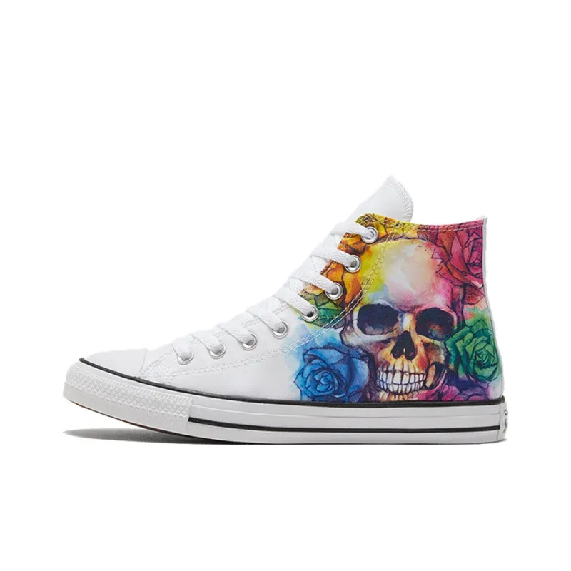 Converse Chuck Taylor All Star High Top Skull And Roses 'White'-0