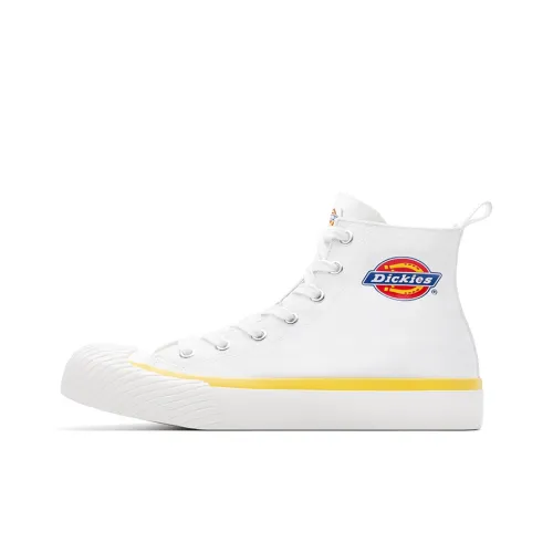 Dickies Canvas Shoes Unisex High-Top White/Yellow Color