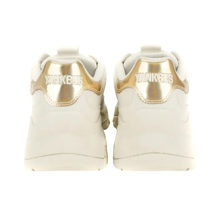 MLB Big Ball Chunky Shiny New York Yankees Anti Slip Wear Resistant Low Top Chunky Sneakers Unisex Ivory White-2