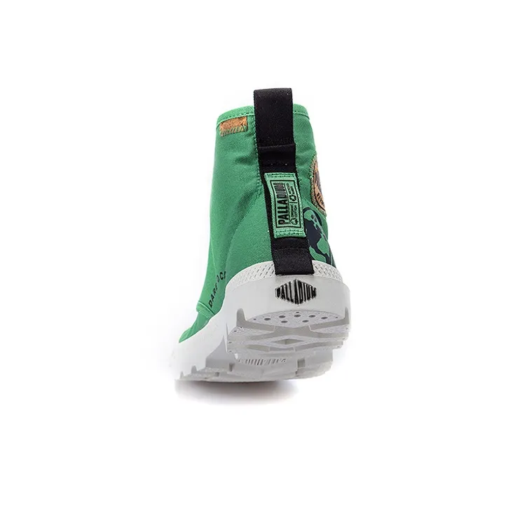 Palladium Pampa Organic Metro Anti-Slip Wear-Resistant High-Top Canvas Shoes Unisex Jadeite Color-3