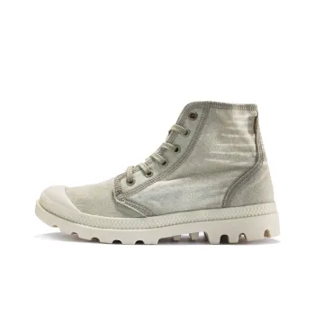 Palladium Pampa Abrasion Resistant Slip Resistant High Top Canvas Shoes Unisex Light Gray