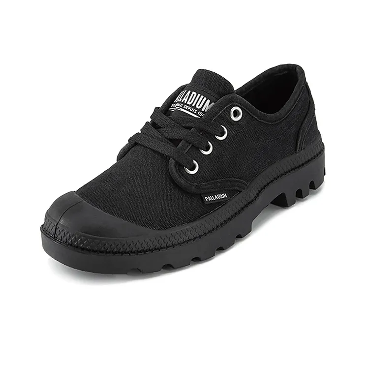 Palladium Pampa Oxford Lightweight Breathable Wear Resistant Slip Resistant Warm Low Top Canvas Shoes Women's Black-1