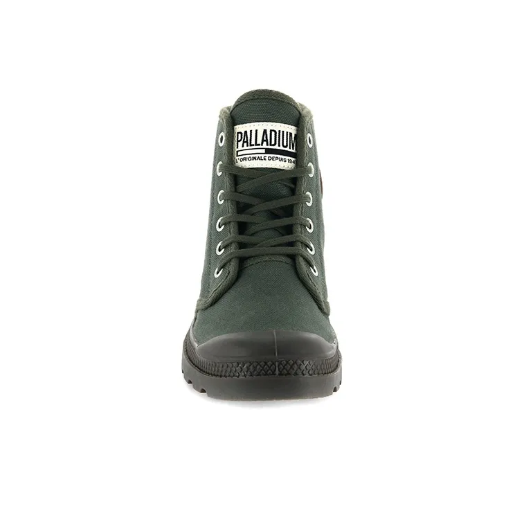 Palladium Pampa Hi Originale Anti-Slip Wear-Resistant High-Top Canvas Shoes Unisex Army Green-3