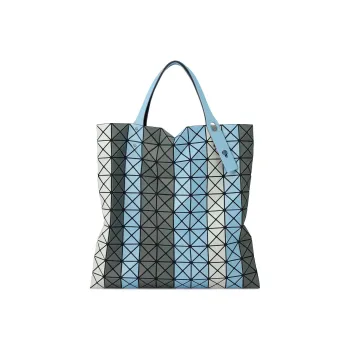 ISSEY MIYAKE PRISM STRIPE Polyvinyl Chloride Resin Tote Bag, Handbag Women's Blue Green