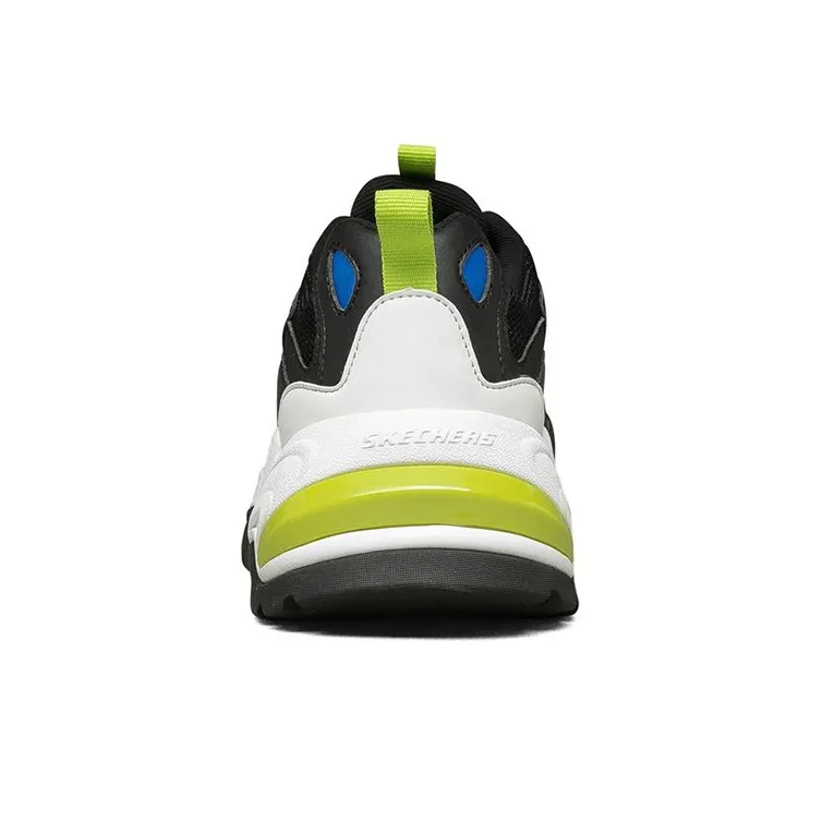 Skechers Stamina V2 Cushioning Anti-Slip Wear-Resistant Breathability Low-Top Chunky Sneakers Men's Black Yellow Blue-3