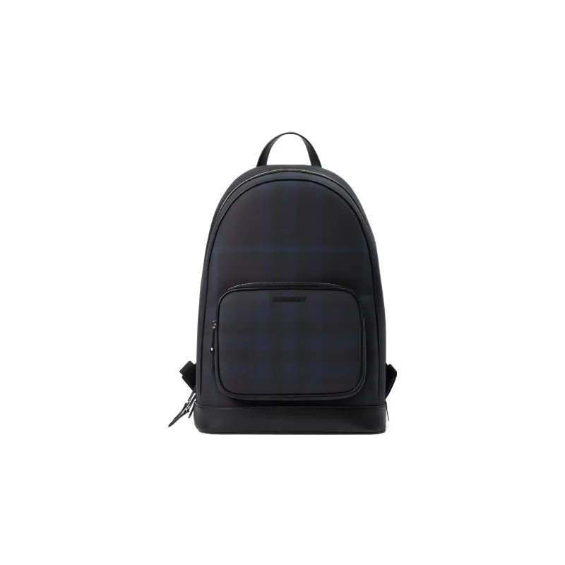 Burberry Bonded Polyurethane Backpack Men's Marine Blue-0