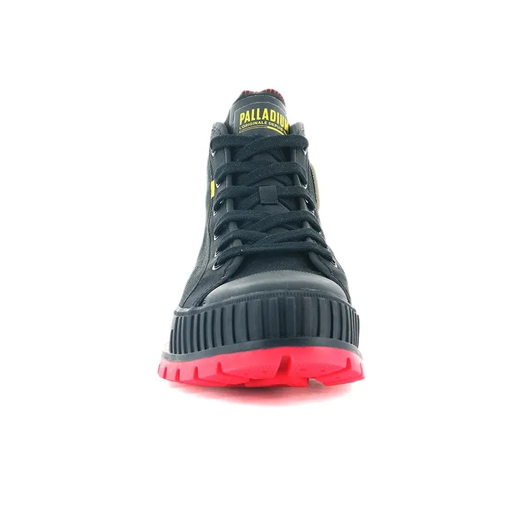 Palladium PALLABASE Supply Hi Anti-Slip And Wear-Resistant Breathable High-Top Canvas Shoes Unisex Black Pink-3