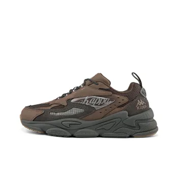 Kappa Height Increasing Cushioning Wear Resistant Slip Resistant Low Top Chunky Sneakers Unisex Dark Brown