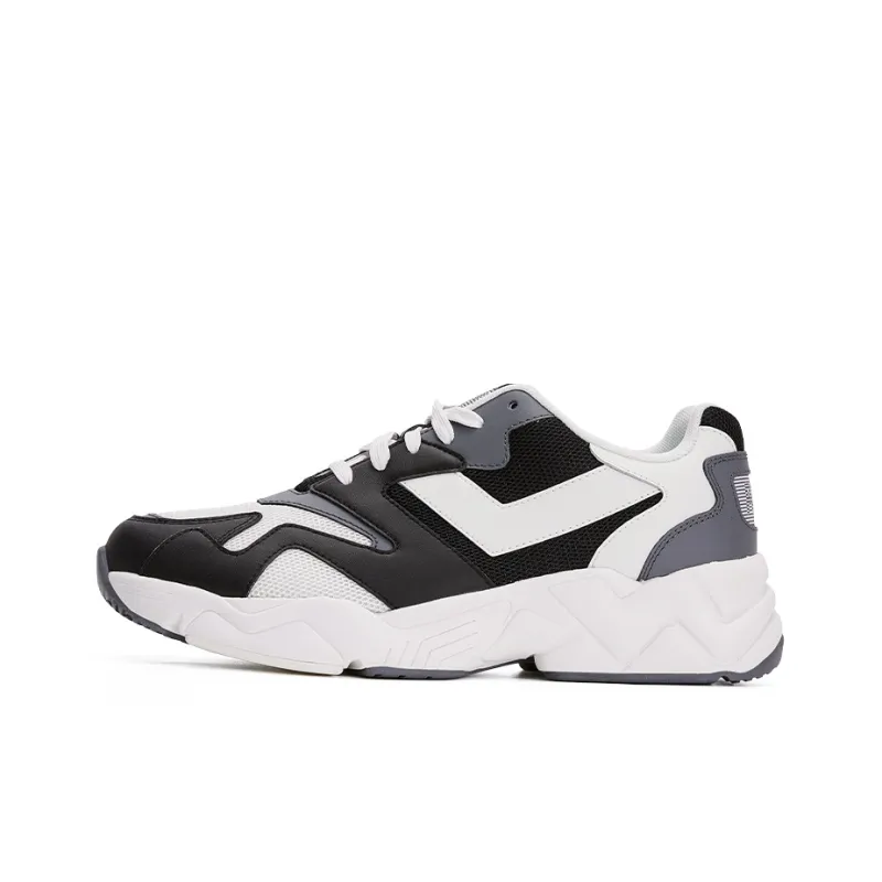 PONY Modern 2 Slip Resistant Height Increasing Low Top Chunky Sneakers Unisex Black White Gray-0