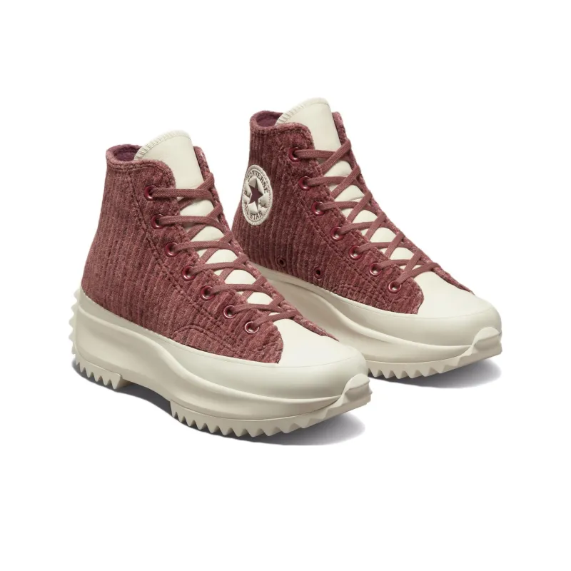 Converse Run Star Hike Platform Hi Striped Knit Dark Wine-2