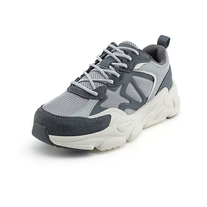 Kappa Anti Slip Wear Resistant Low Top Chunky Sneakers Unisex Gray-1
