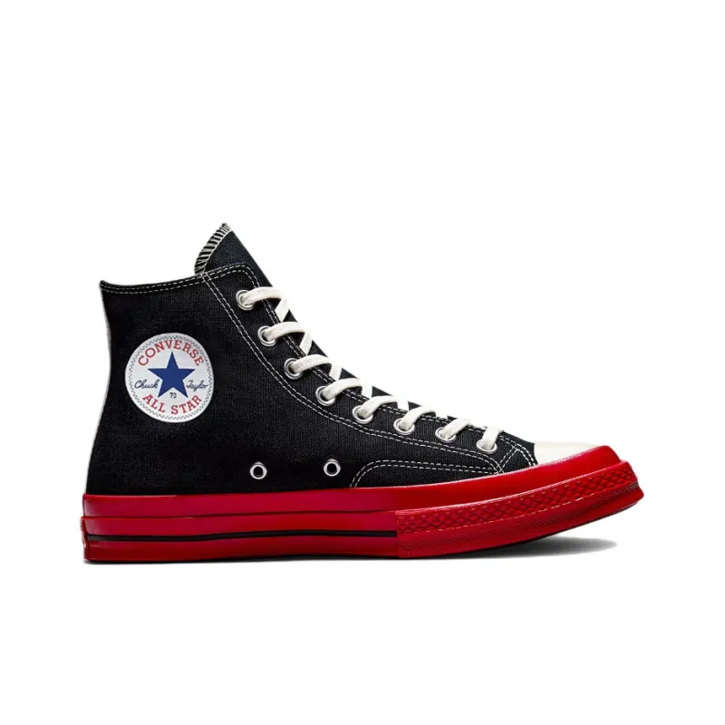 Converse Chuck Taylor All Star 70 Hi Comme Des Garcons Play Black Red Midsole-1