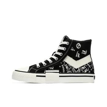 PONY Shooter Anti Slip Wear Resistant High Top Canvas Shoes Men's Black White
