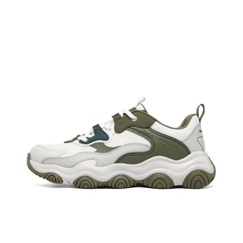 Skechers D'LITES 1.0 Bubbu Bear New Anti STAND Wear Resistant Low Top Chunky Sneakers Men's White Green