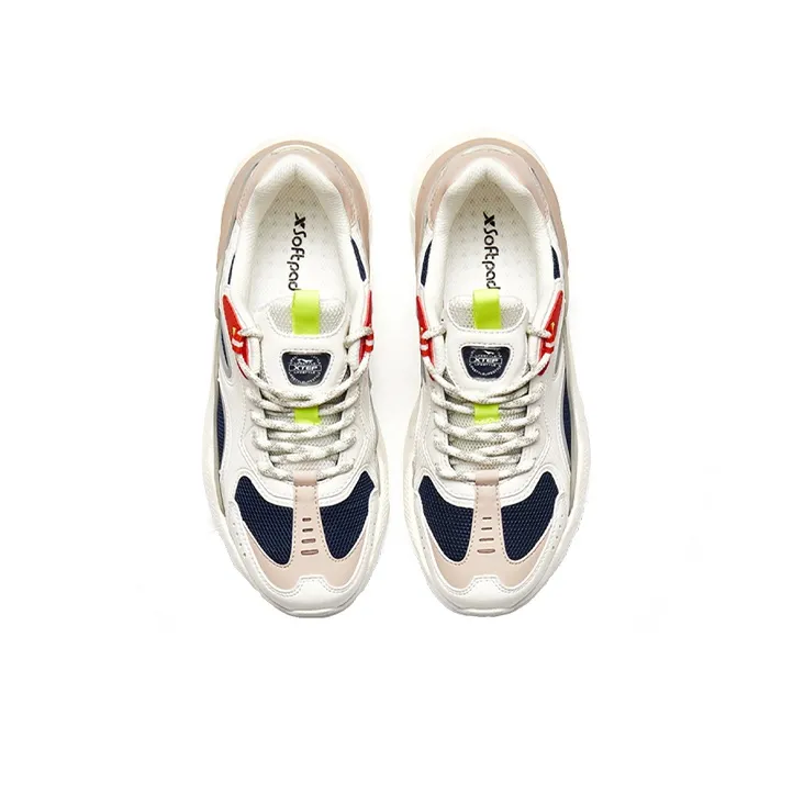 XTEP Chunky Sneakers Women's Low Top White/Blue-1