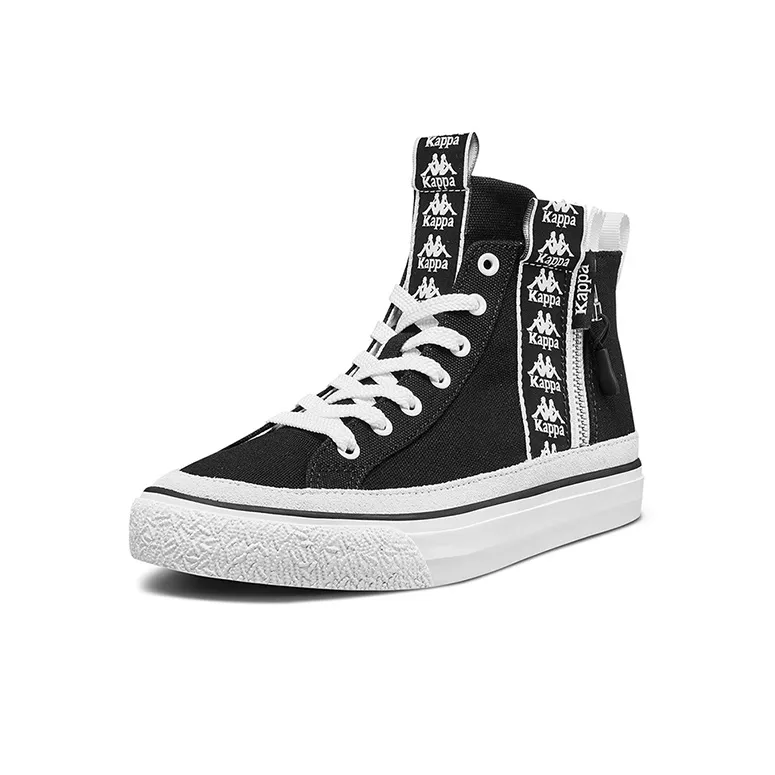 Kappa Anti Slip Wear Resistant High Top Canvas Shoes Unisex Black-1