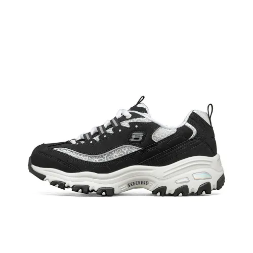 Skechers D Lites 1.0 Fashion Running Shoes Black/White Women's