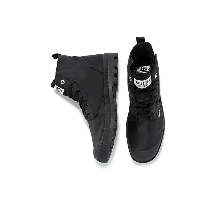 Palladium Mono Chrome III Wear-Resistant Breathable Cushioning High-Top Canvas Shoes Unisex Black-3