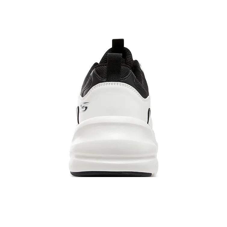 Skechers D'LITES Surfing Non slip Wear resistant Shock Absorption Low Top Chunky Sneakers Men's White Black Beige-4