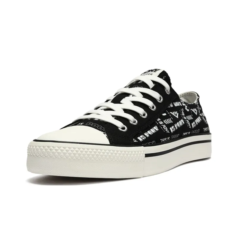 PONY Shooter Anti Slip Wear Resistant Low Top Canvas Shoes Unisex Black-1
