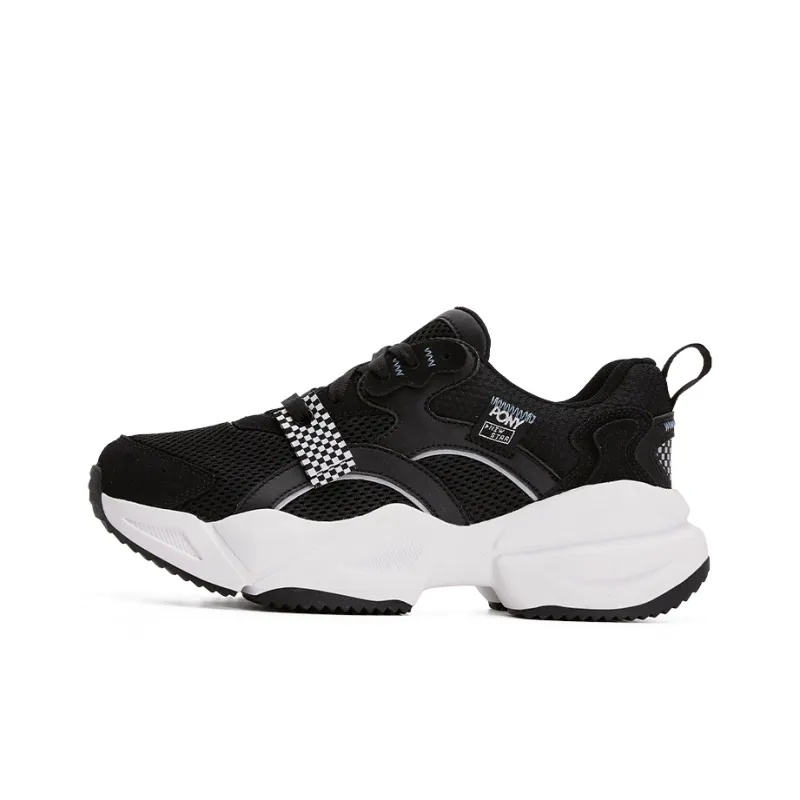 PONY Cushioning Anti Slip And Wear Resistant Low Top Chunky Sneakers Unisex Black-0