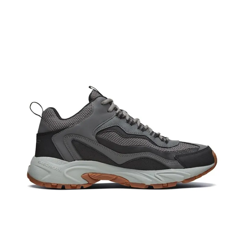 Skechers Stamina Cushioning Anti Slip Wear Resistant Breathability Low Top Chunky Sneakers Men's Gray Black-1