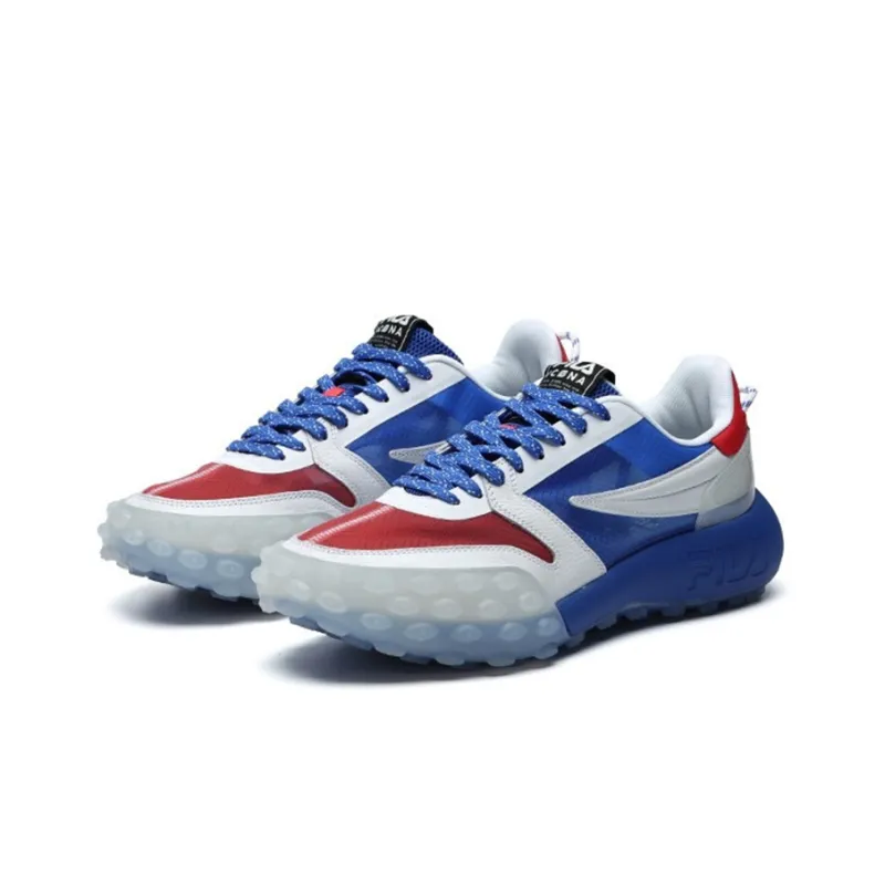 FILA Gara Cushioning Anti-Slip Wear-Resistant Breathability Low-Top Chunky Sneakers Men's Dazzling Blue-3